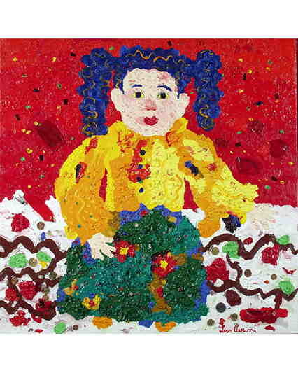 Bimba coi codini, olio su tela, 2002